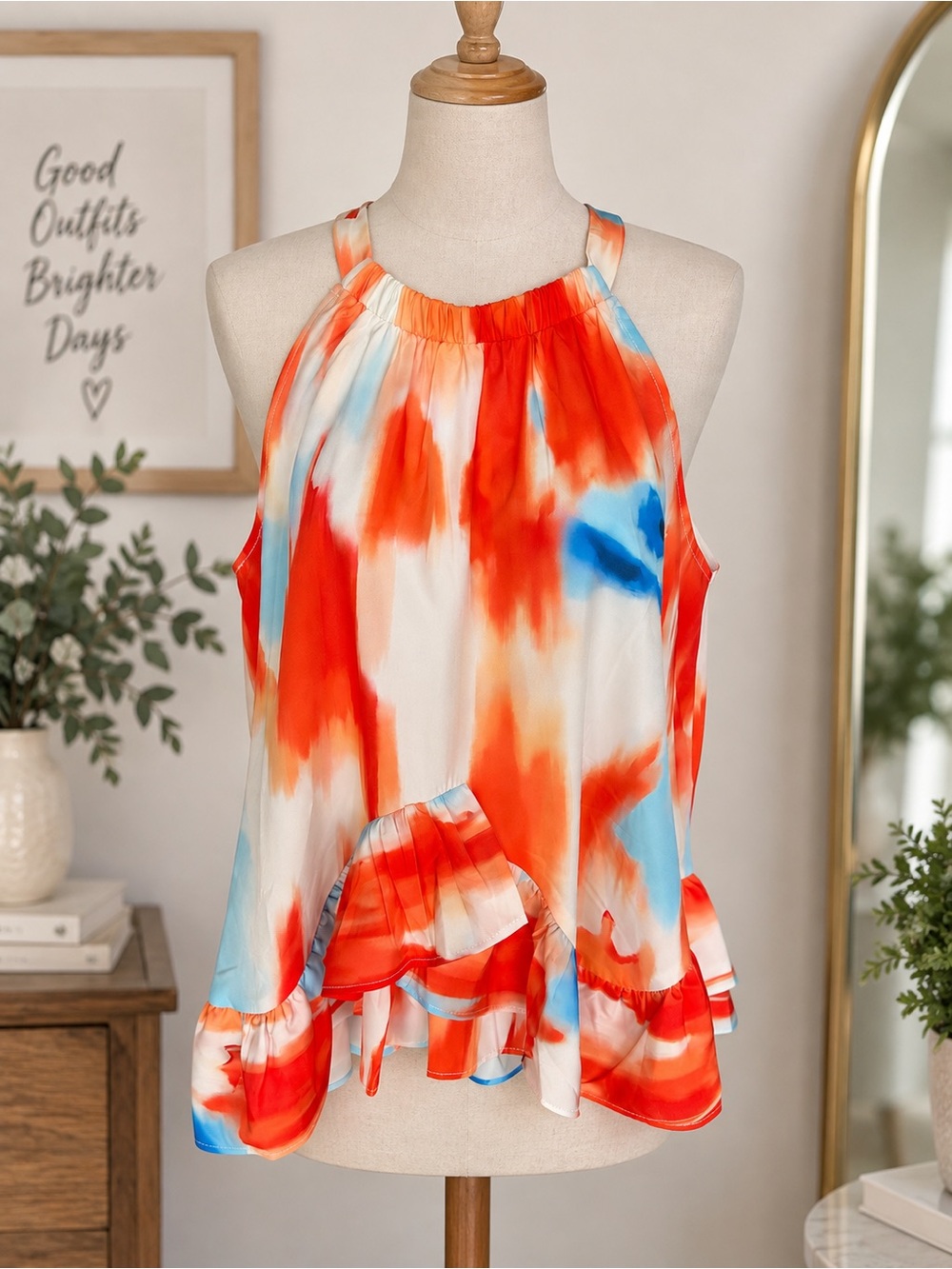 KOAN DAILY Sleeveless Ruffle Blouse size medium